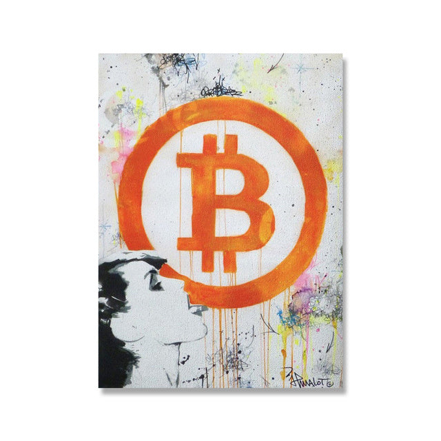 Painting With Coin Newspaper And Wall Art  On Abstract Canvas