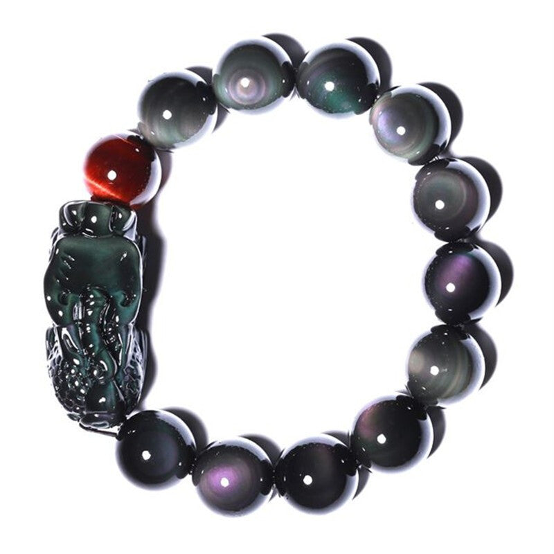 Natural Rainbow Eyes Obsidian Bracelet For Men