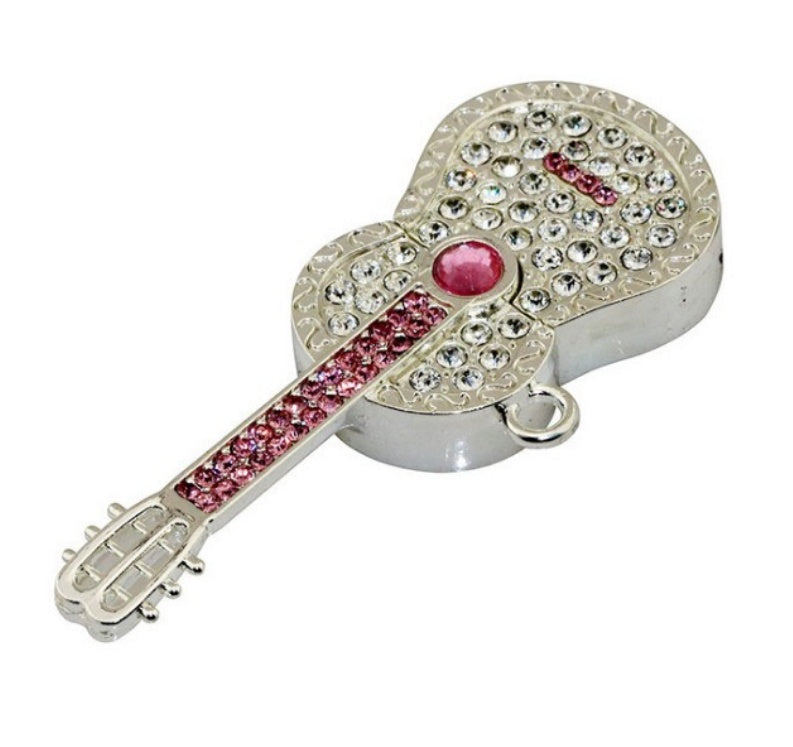 Creative Personality Crystal Violin Guitar USB  Drive