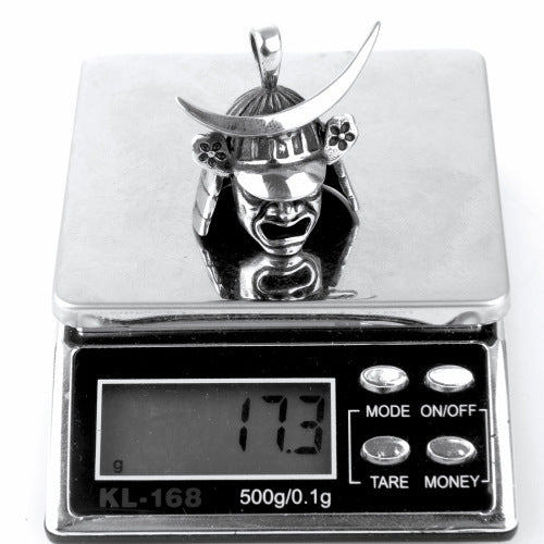 Stainless Steel Men's Ornament Retro Titanium Steel Samurai Helmet Pendant Necklace