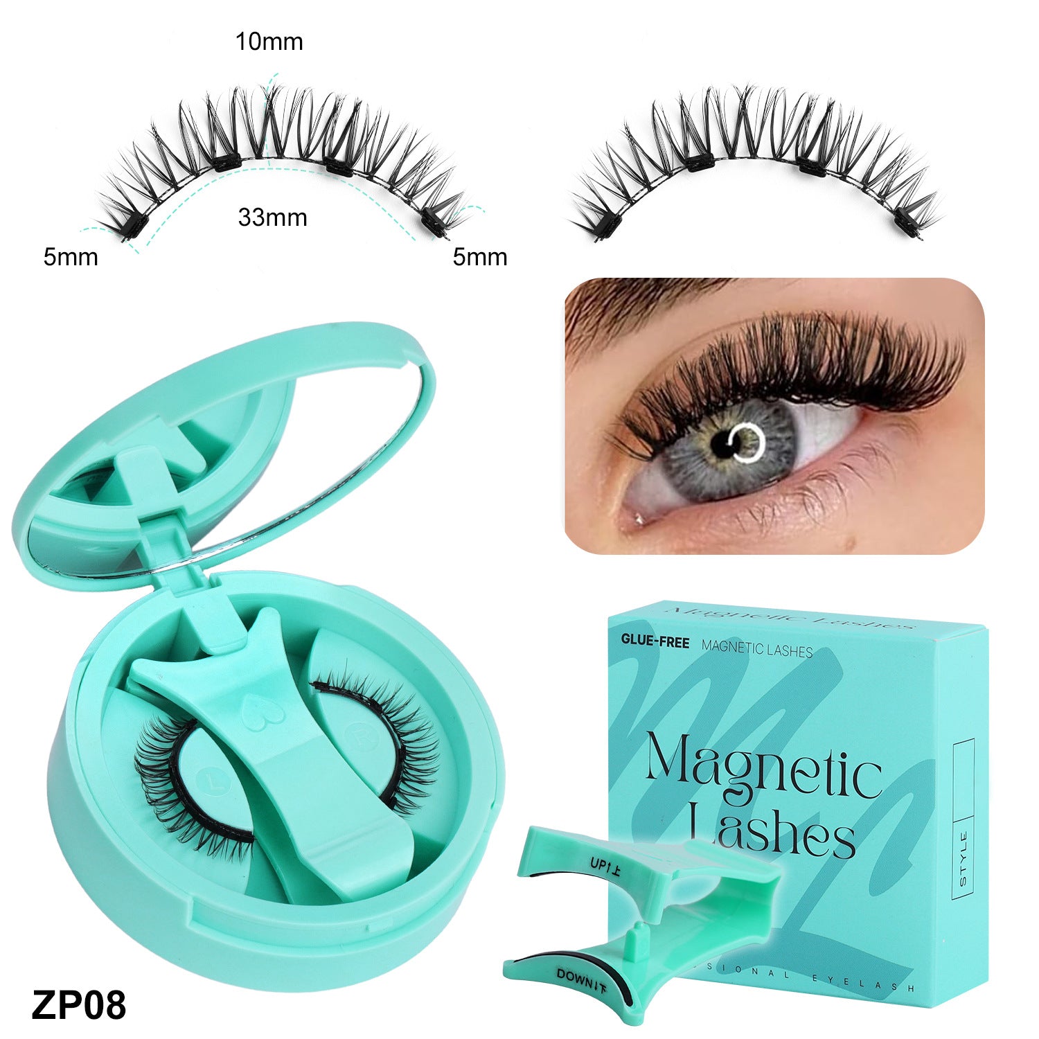 European And American Thick Hard Stem Magnetic False Eyelashes Suit