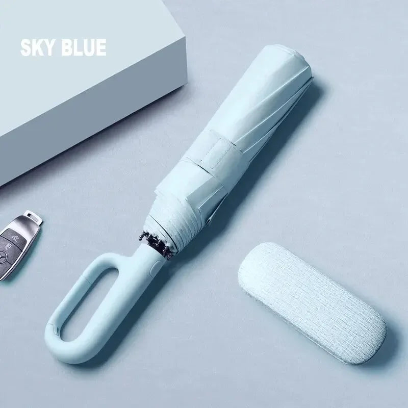 Strong Windproof Umbrella Ring Buckle Design Men Women Fully Automatic Umbrella Anti-ultraviolet Double-bone Automatic Parasol