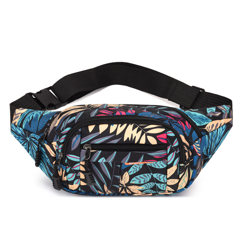 Leaves Fancy Shoulder Large Capacity Running Sports Bag Waist Bag