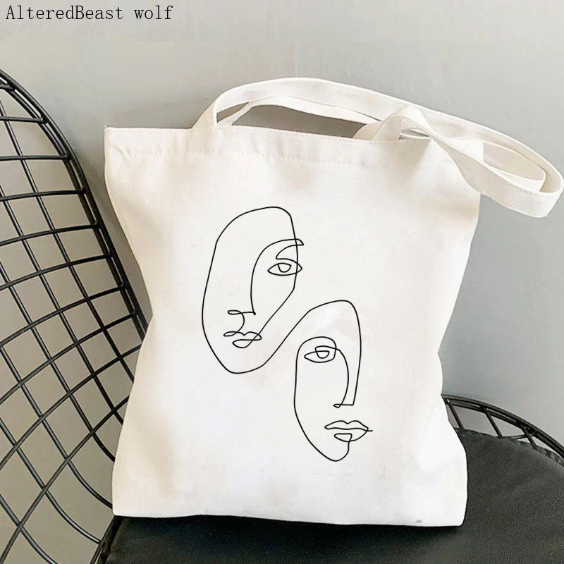 Zipper Polyester Cotton Canvas Shopping Tote Bag