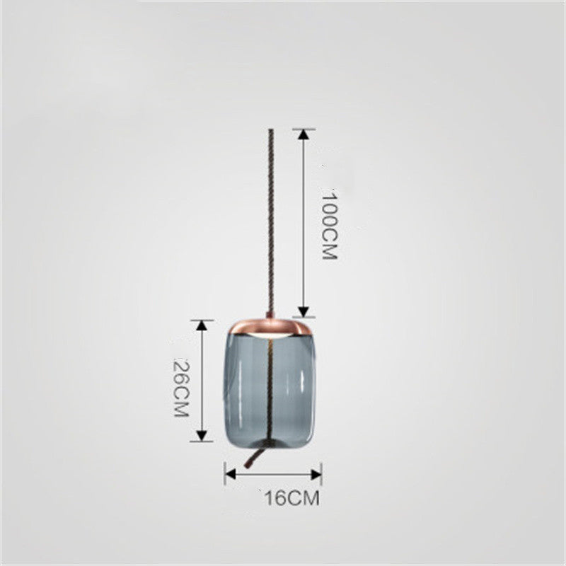 Modern Minimalist Living Room Bar Creative Single Head Glass Chandelier