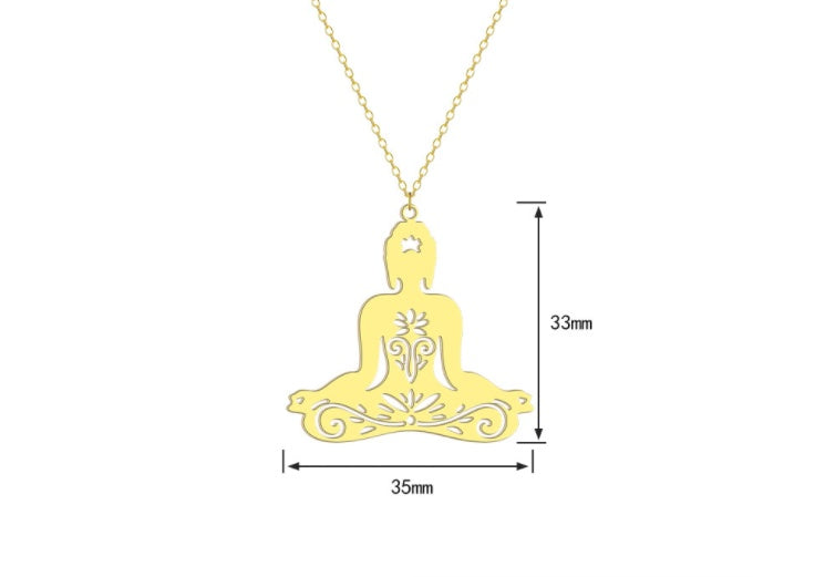 Stainless Steel Pattern Yoga Women's Pendant