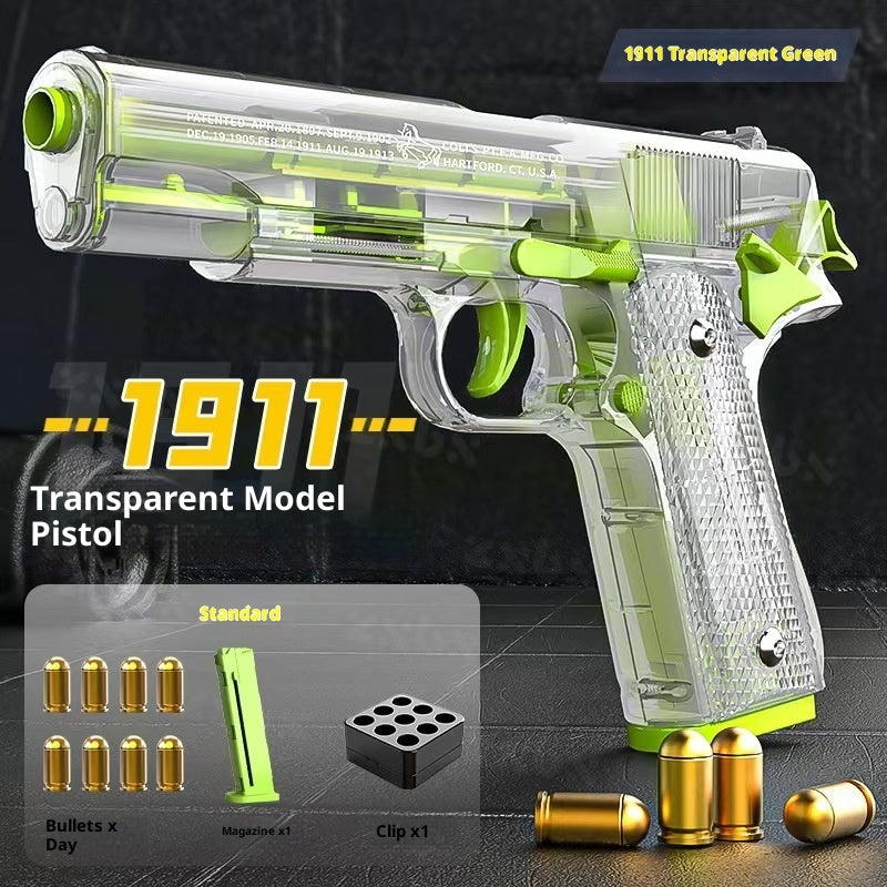 Automatic Loading And Throwing Shell Continuous Hair Glock Soft Elastic Replica Gun Boy Toy