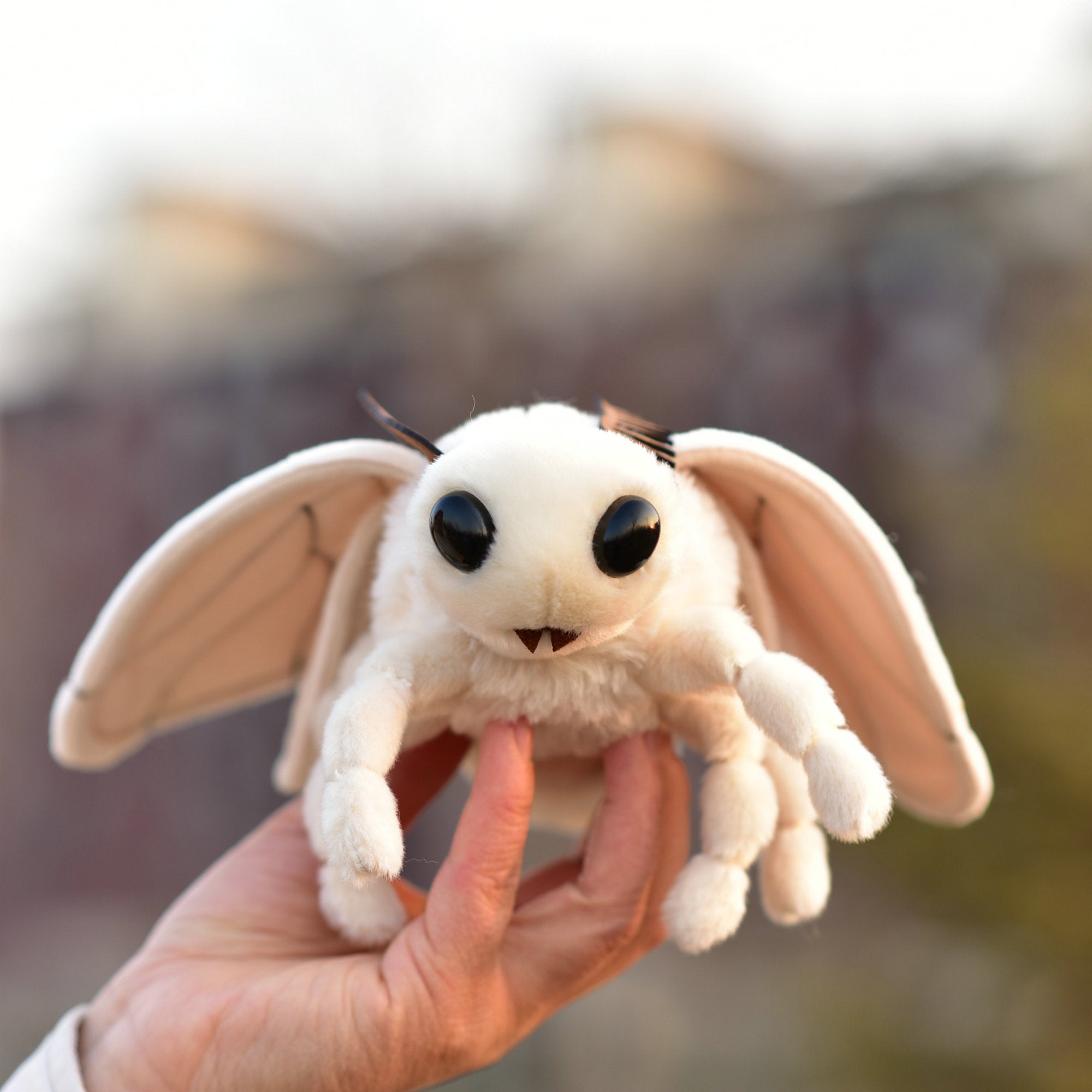White Moth Plush Toy Stuffed Insect