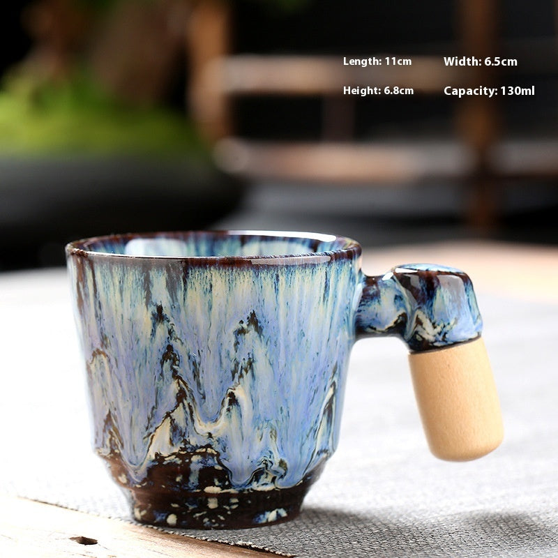Wooden Handle Ceramic Cup Dahuaware Change Tea Cup Simple