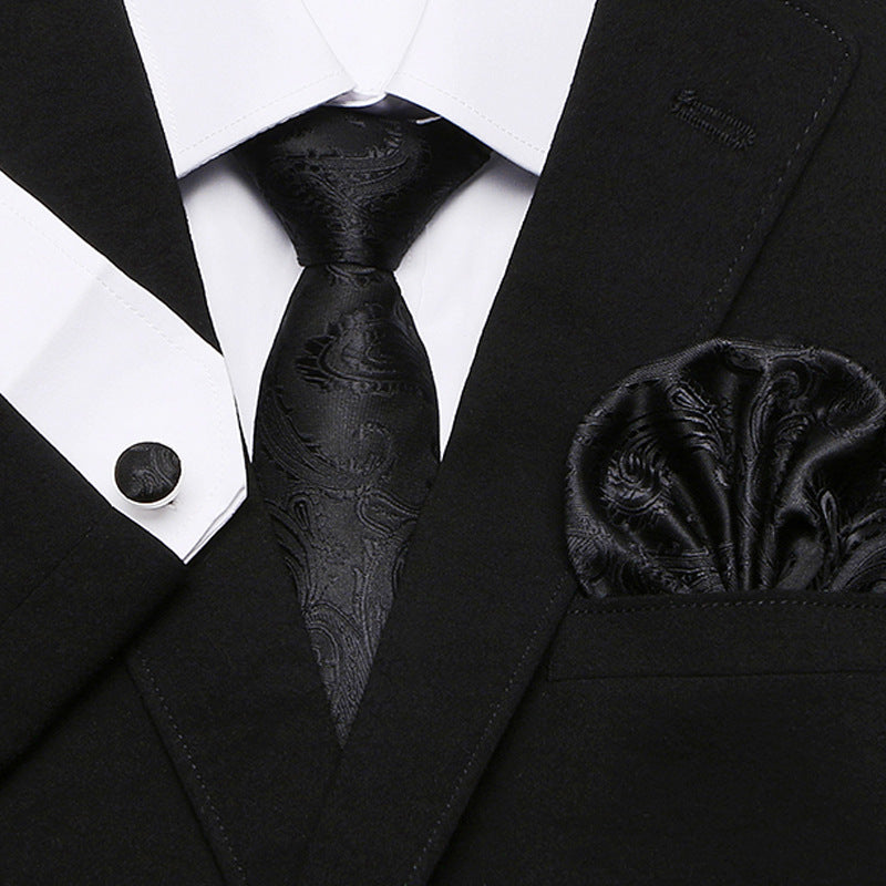 Men's Fashion Simple Cashew Flower Tie Three Pieces Set