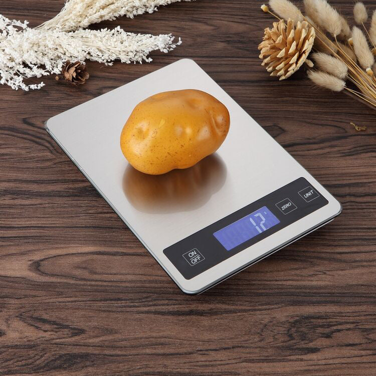 Balance de cuisine électronique en acier inoxydable double usage rechargeable