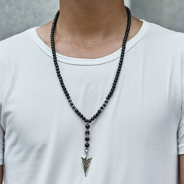 Tailxy Classic Arrow Pendant Necklace For Men Handmade
