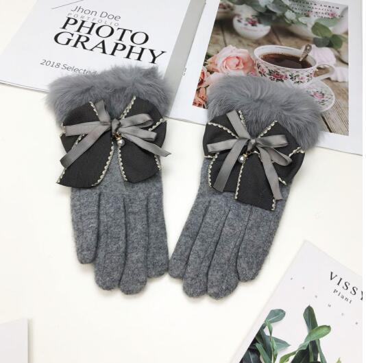 Cute Warm Touch Screen Thickened Warm Finger Gloves