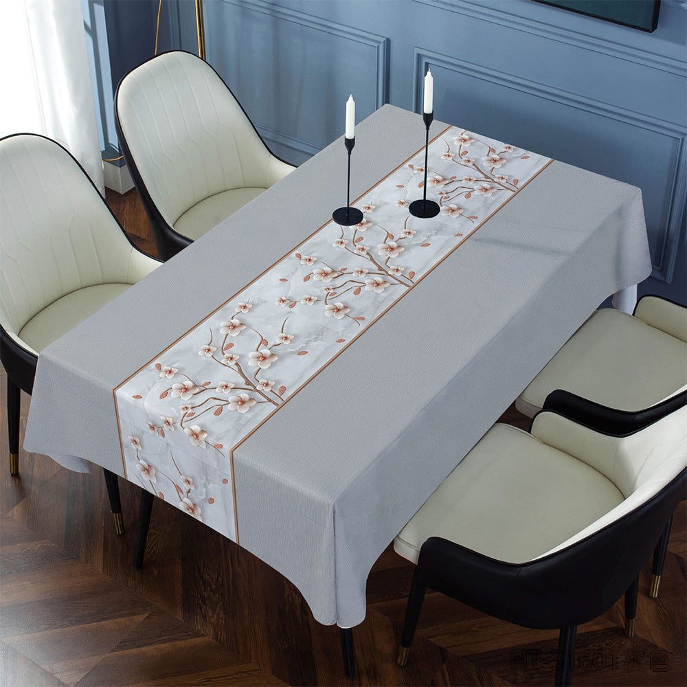Non-slip Pvc Waterproof And Oil-proof Rectangular Coffee Table Tablecloth