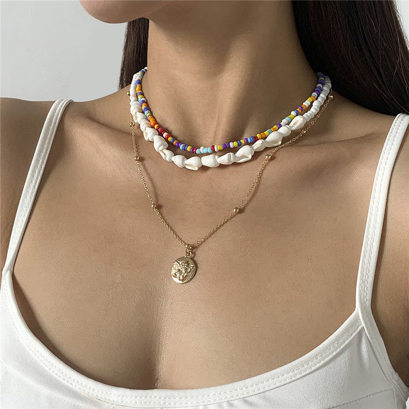 Beach Holiday Shell Beaded Necklace Bohemia