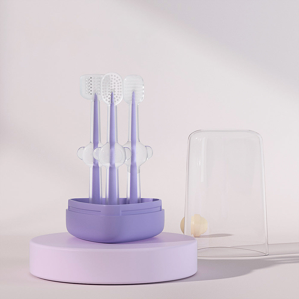 Pet Toothbrush Purple Cat Silica Gel Brush Clear Up Bad Breath Tartar Teeth Care Dog Cat Cleaning Mouth Dogs Supplies