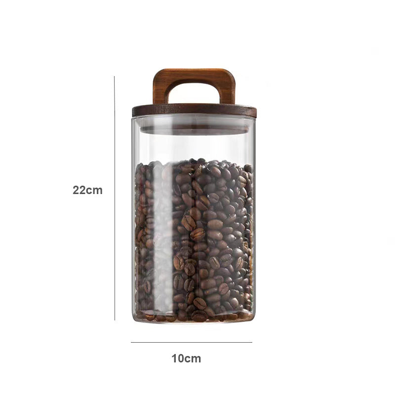 American Handle Wooden Lid Glass Sealed Tank