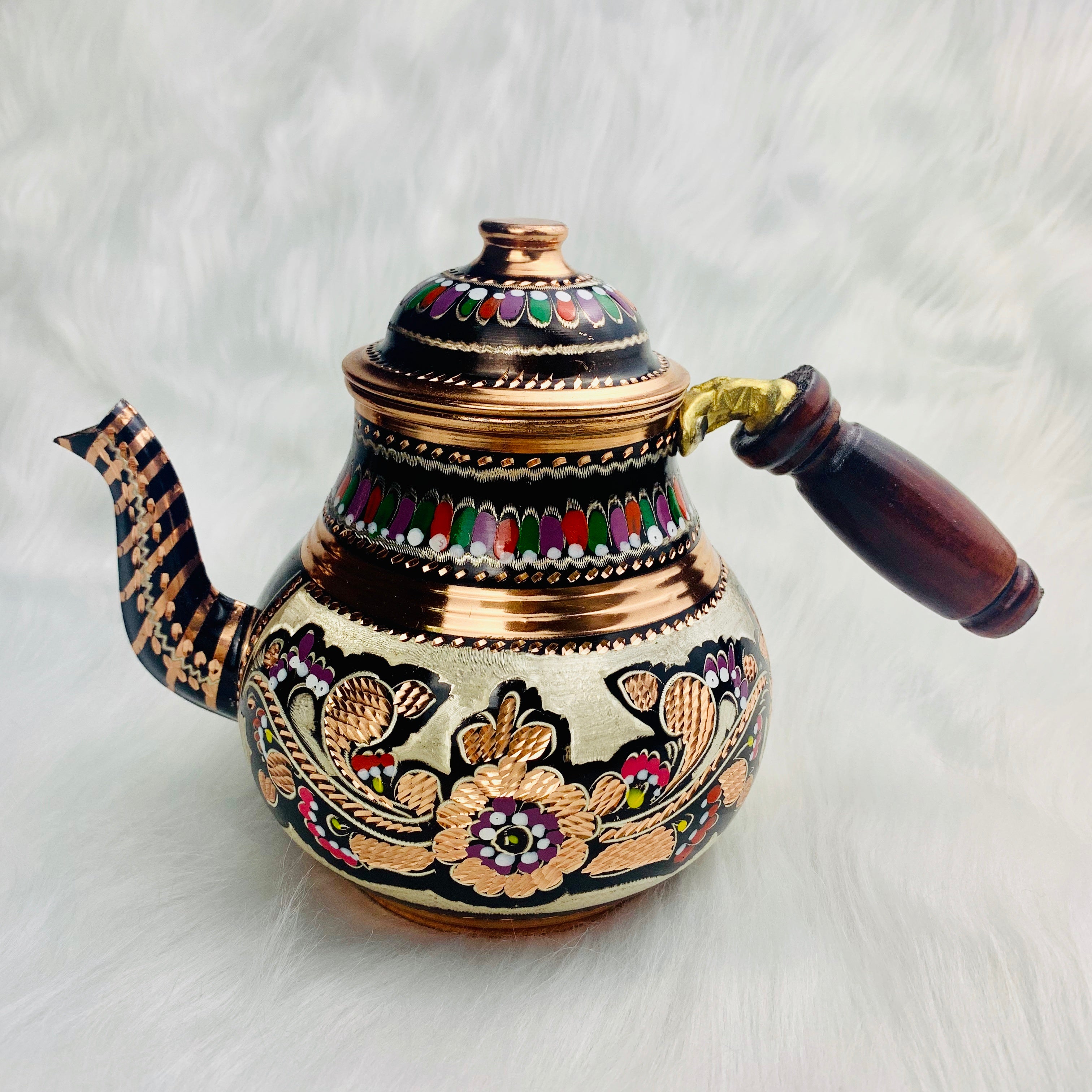 Wooden Handle Hand Painted Teapot Sets