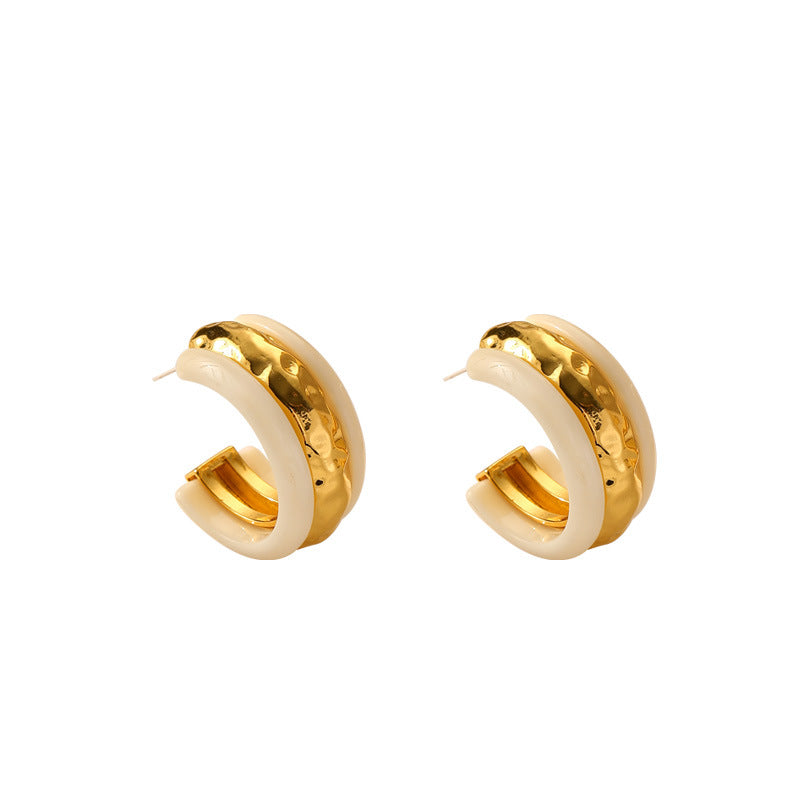 Niche Exaggerated And Personalized Texture Sterling Silver Needle Earrings