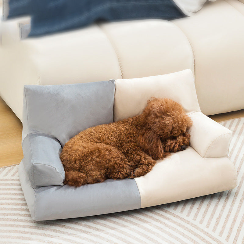 Doghouse Cathouse Pet Sofa Comfortable Open Sleep-free High Backrest Pet Mattress