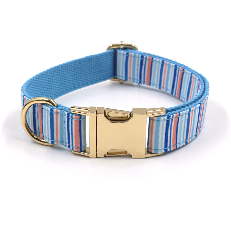 Striped Print Pet Chest And Back Leash Bow Trash Bag Set