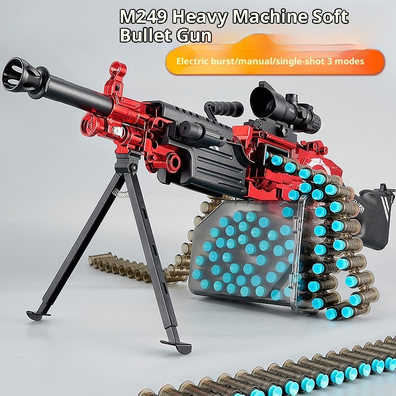 AMT Soft Elastic Children M249 Toy Gun Electric Continuous Hair Throwing Shell Model