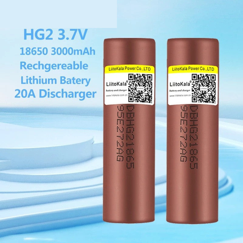 18650 HG2 3000mAh 37V Lithium Battery Continuous 20A Discharge Battery