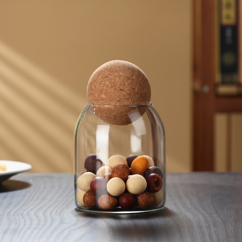 Bocal de rangement Ball, bouchon en bois, pots à thé parfumé scellés, boîte à bonbons, boîte de rangement pour grains de café
