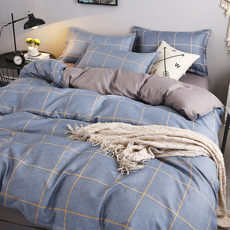 Washed Cotton Four-piece Duvet Cover Sheet Bedding