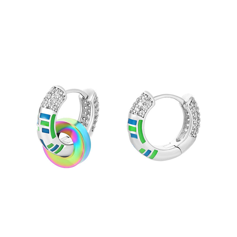 Punk Hip Hop Luminous Stud Earrings Small And Simple