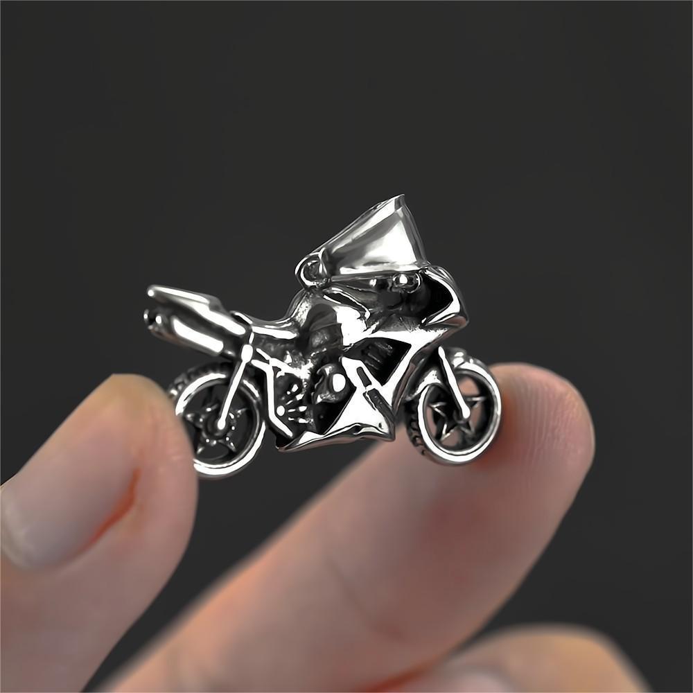 Titanium Steel Men's Pendant Necklace Vintage Motorcycle Tag