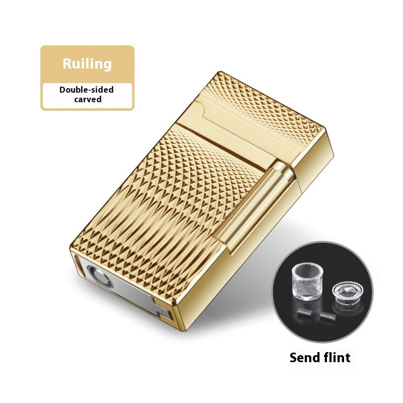 New Langsheng Metal Grinding Wheel Flint Direct Punch Portable Cigar Lighter