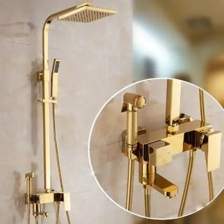 Wall-mounted Hot And Cold Shower Column With Rain Shower Head Set
