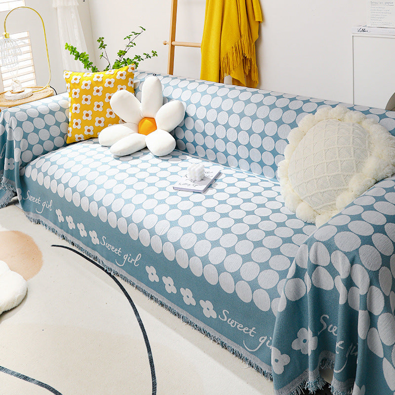 Blue Anti-scratching Sofa Cover Simple Full Covered