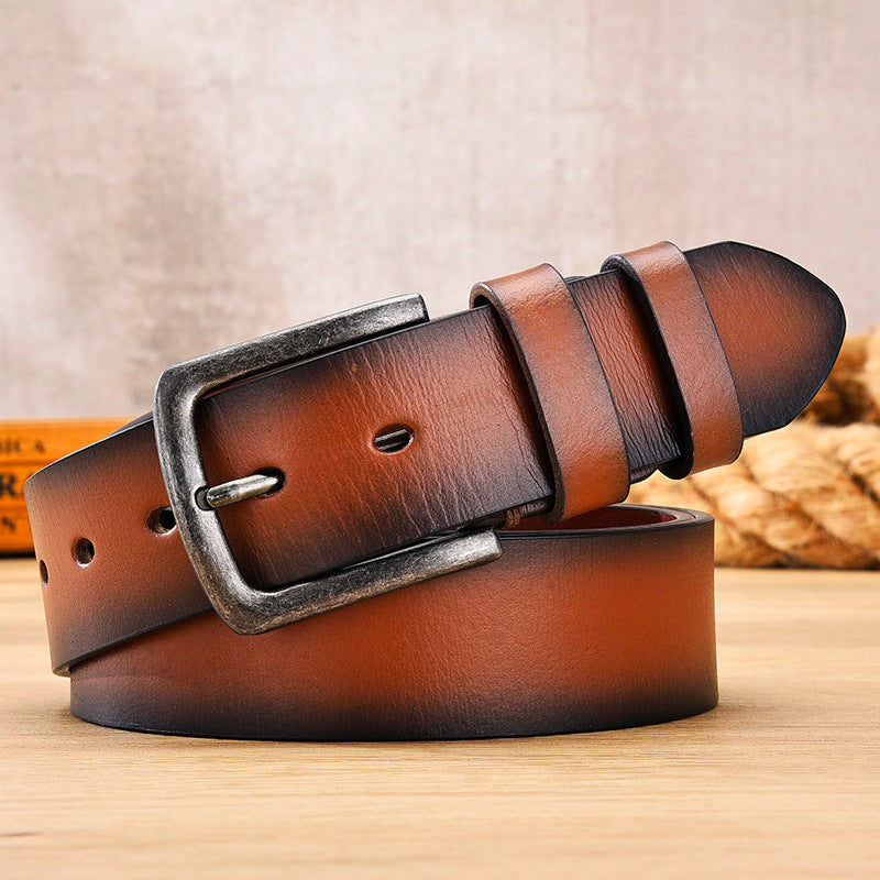 Antique Silver Pin Buckle Business Casual Jeans Belt