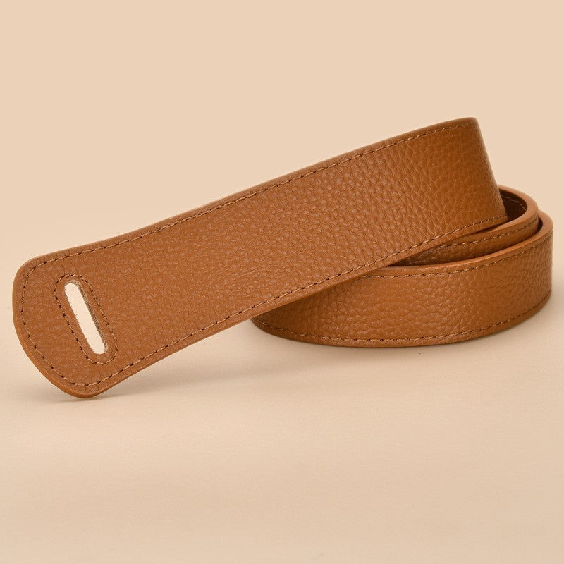 Ceinture en cuir de vachette première couche pour femmes, nouable et polyvalente