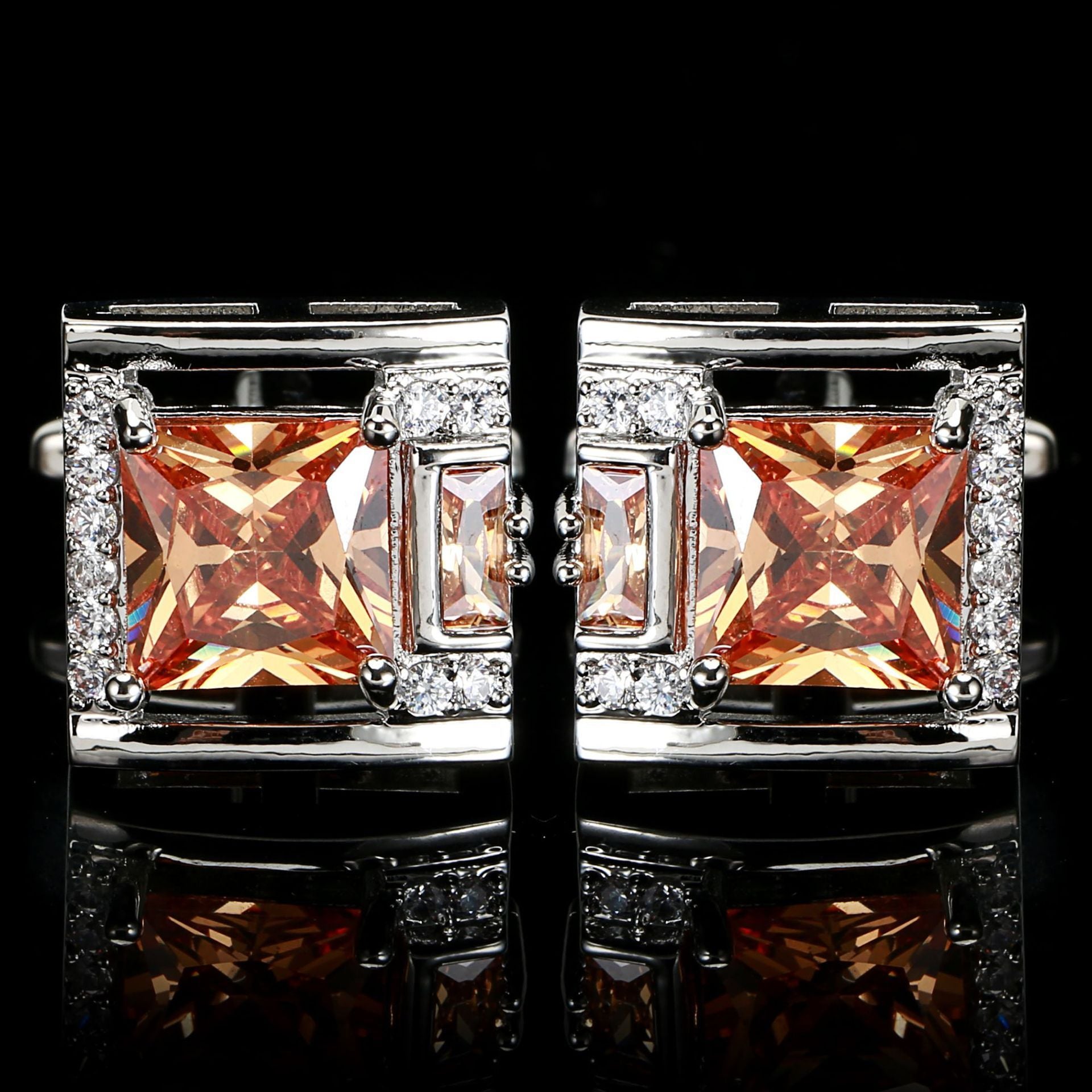Tough Square Diamond Men's Cufflinks Light Luxury