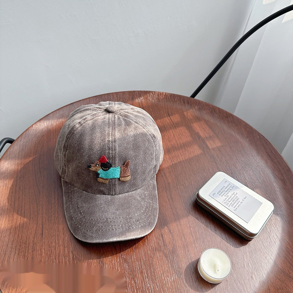 Washed Distressed Baseball Cap For Women