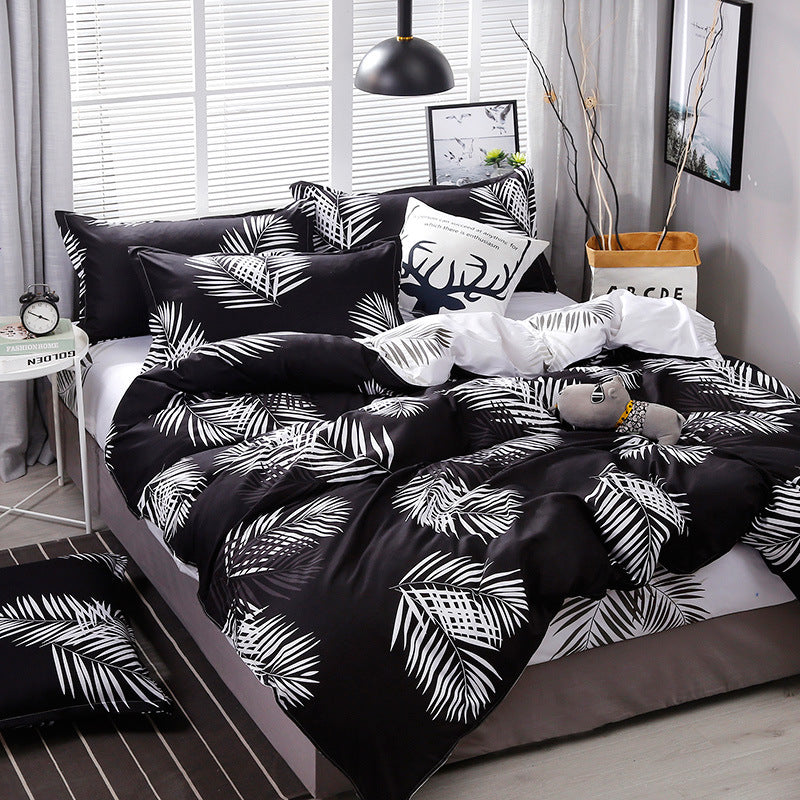 Washed Cotton Four-piece Duvet Cover Sheet Bedding