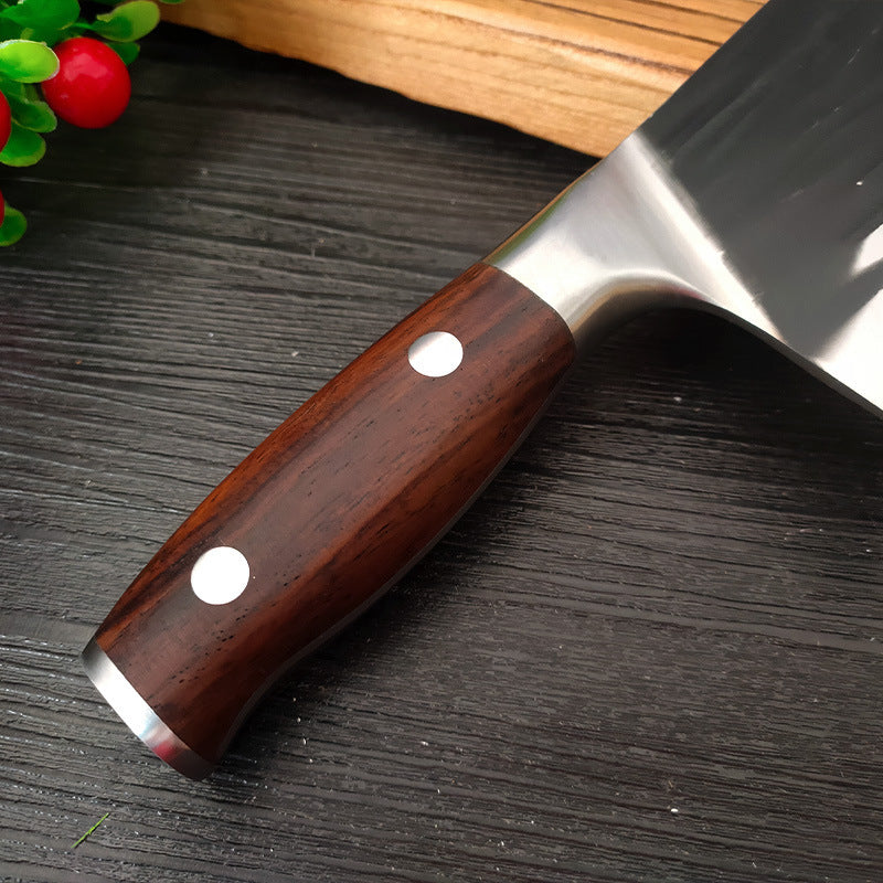 Hand-forged Carbonized Wood Hammer Pattern Butchers' Knife