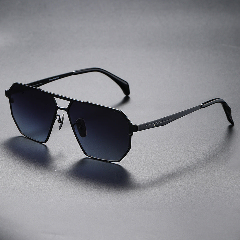 Pure Titanium Polarized Driving Polygon UV-proof Sunglasses