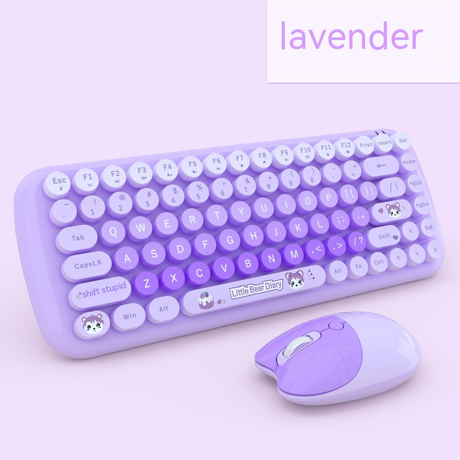 Ensemble clavier et souris sans fil rose mini mignon dessin animé
