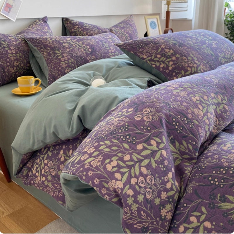 Four-piece Cotton Double-layer Bedding Set