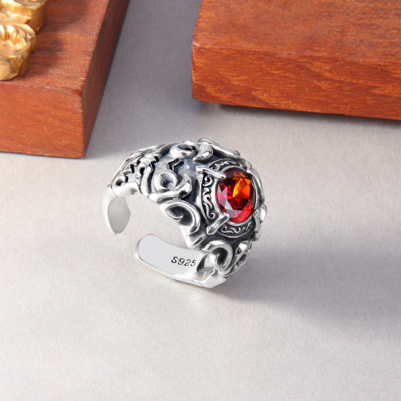 Sterling Silver Cross Totem Ring