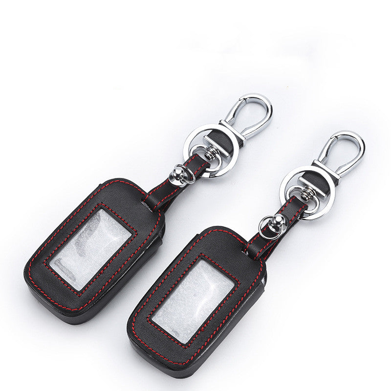 Car Leather Key Bag For Russian Alarm Key Cover Key Shell