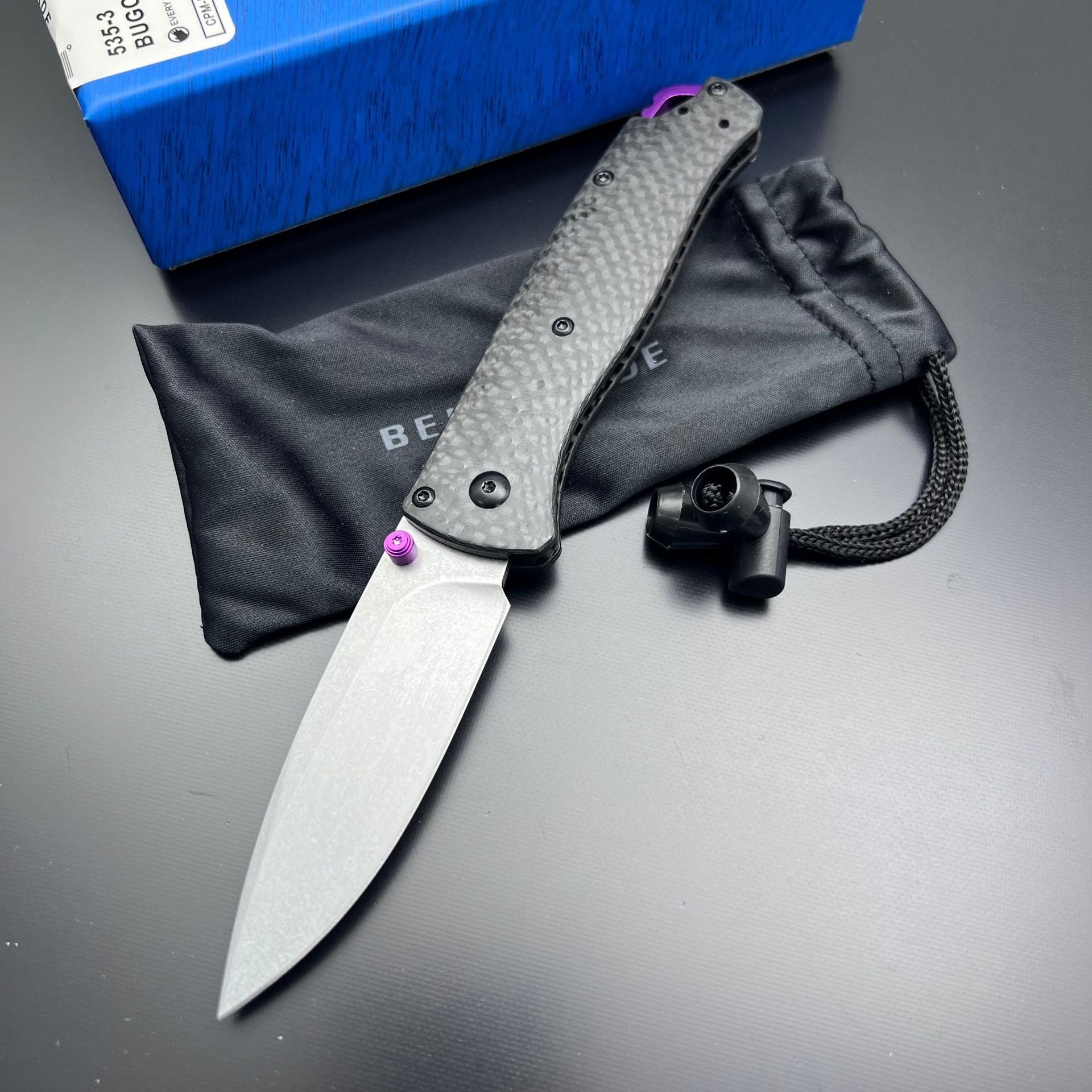 Cross-border Butterfly 535533 High-end Carbon Fiber Handle Folding Knife Outdoor Survival Portable Utility Knife Fishing Knife