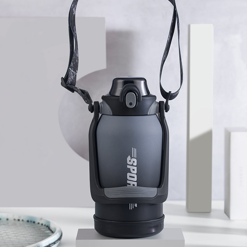 Bouteille d'eau de sport en acier inoxydable 316 avec paille
