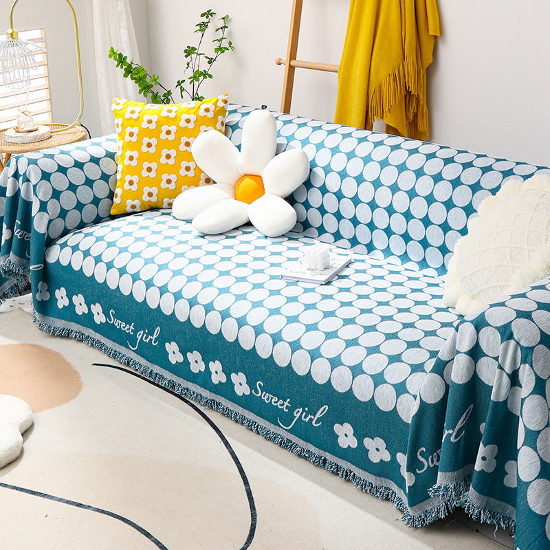 Blue Anti-scratching Sofa Cover Simple Full Covered