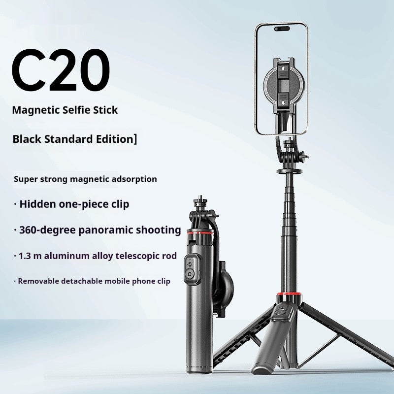 Mobile Phone Magnetic Selfie Stick C20 Aluminum Alloy Tripod Live Shooting Travel Portable