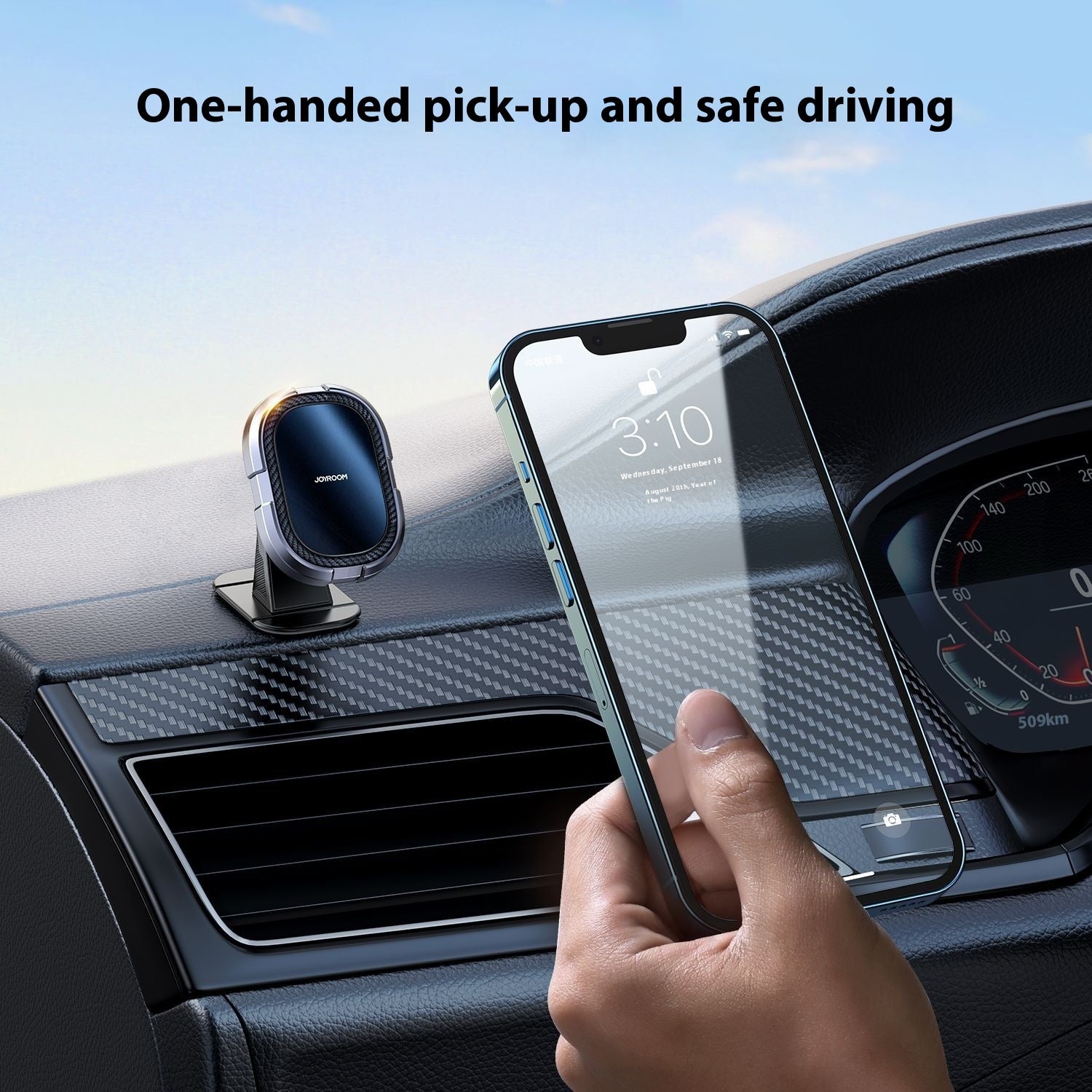 Folding Magnetic Car Phone Holder Car Navigation Aluminum Alloy Dashboard